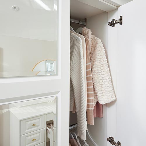 Spare Room Transformed Into Luxury Neutral Dressing Room
