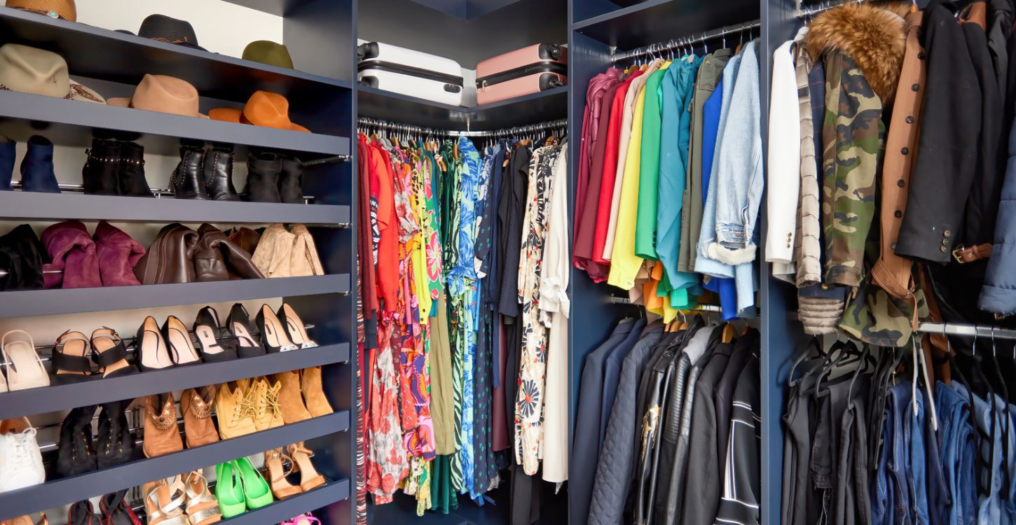 Stunning blue walkin wardrobe for TV Presenter Josie